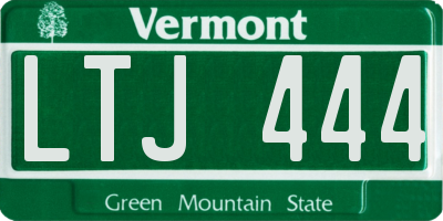 VT license plate LTJ444