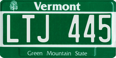 VT license plate LTJ445