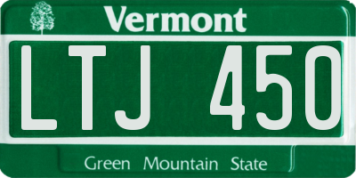 VT license plate LTJ450