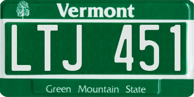 VT license plate LTJ451