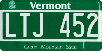 VT license plate LTJ452