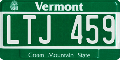 VT license plate LTJ459