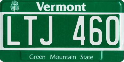 VT license plate LTJ460