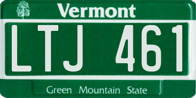 VT license plate LTJ461