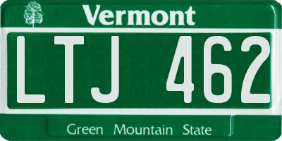 VT license plate LTJ462