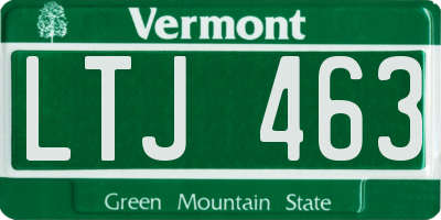 VT license plate LTJ463