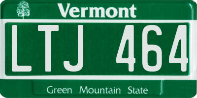 VT license plate LTJ464