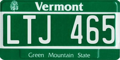 VT license plate LTJ465
