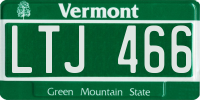 VT license plate LTJ466