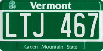 VT license plate LTJ467