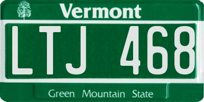 VT license plate LTJ468