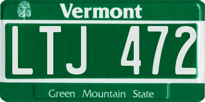 VT license plate LTJ472