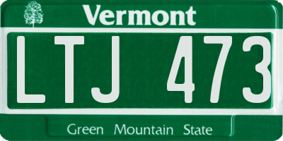 VT license plate LTJ473