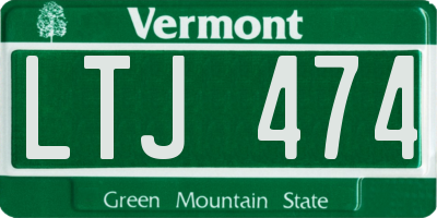 VT license plate LTJ474