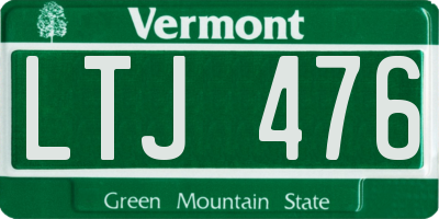 VT license plate LTJ476