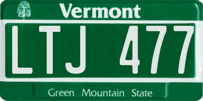 VT license plate LTJ477