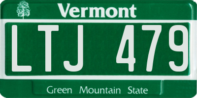 VT license plate LTJ479