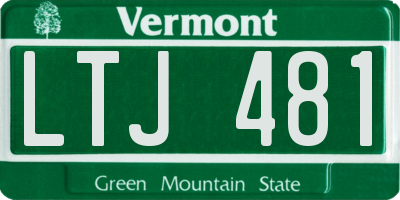 VT license plate LTJ481