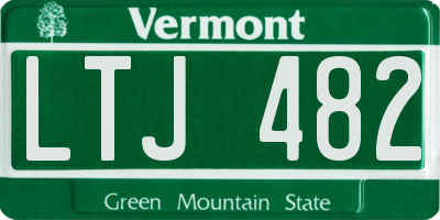 VT license plate LTJ482