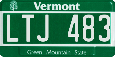 VT license plate LTJ483
