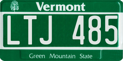 VT license plate LTJ485