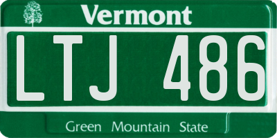 VT license plate LTJ486