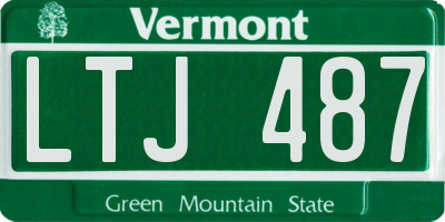 VT license plate LTJ487