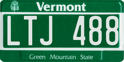 VT license plate LTJ488