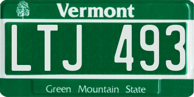 VT license plate LTJ493