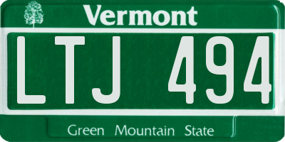 VT license plate LTJ494
