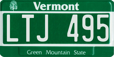 VT license plate LTJ495