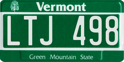 VT license plate LTJ498