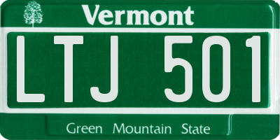 VT license plate LTJ501