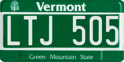 VT license plate LTJ505
