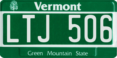 VT license plate LTJ506
