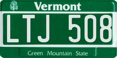 VT license plate LTJ508