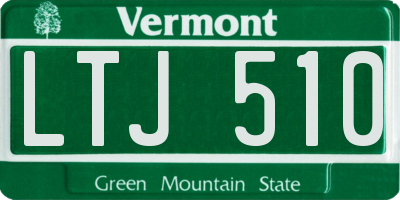 VT license plate LTJ510