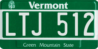 VT license plate LTJ512