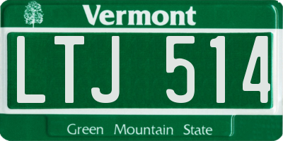 VT license plate LTJ514
