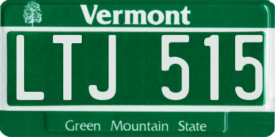 VT license plate LTJ515