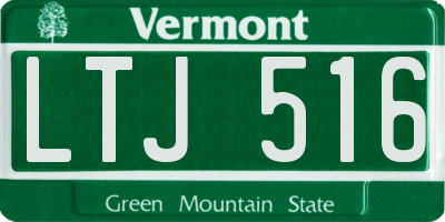 VT license plate LTJ516