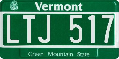 VT license plate LTJ517