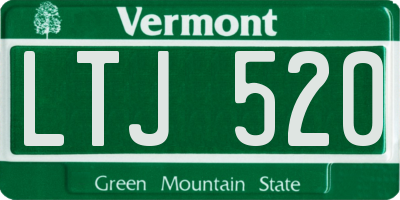 VT license plate LTJ520