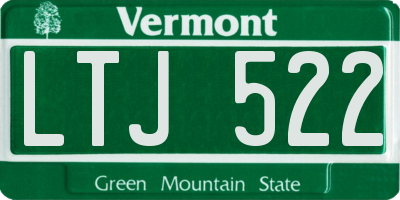VT license plate LTJ522