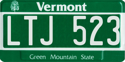 VT license plate LTJ523