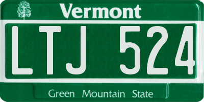 VT license plate LTJ524