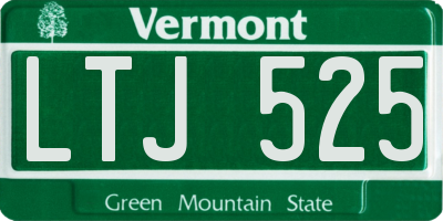 VT license plate LTJ525