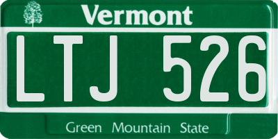 VT license plate LTJ526