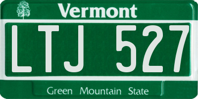 VT license plate LTJ527