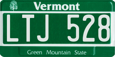 VT license plate LTJ528